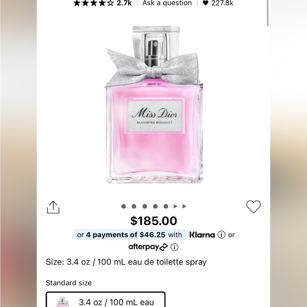 Dior Miss Dior Pink Fragrance with Silver Bow